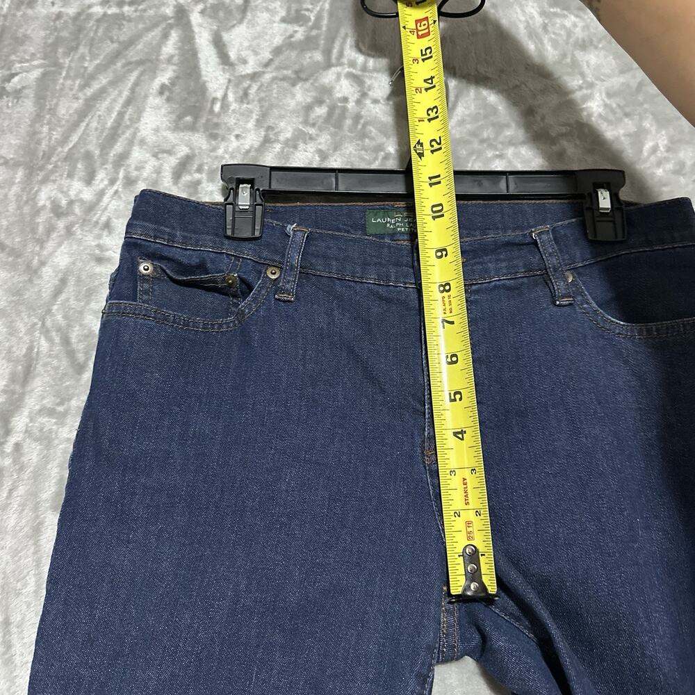 Lauren Jeans Co Womens Petite Jeans 12P Blue Dark Wash Modern Straight Cropped - Picture 4 of 10